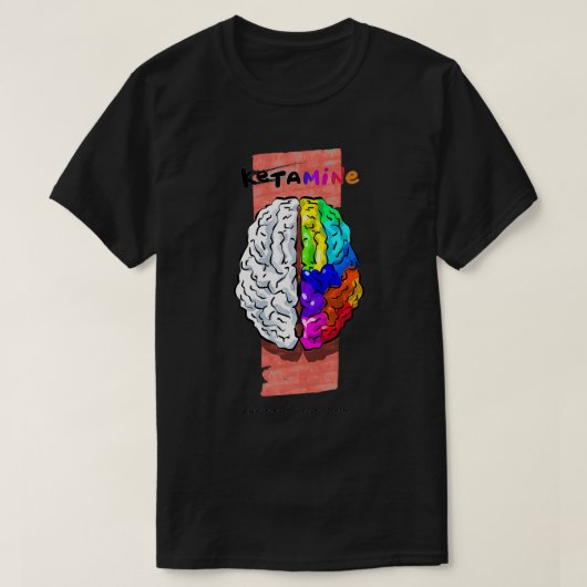 Ketamin Brain Funny Medical Cartoon T-Shirt (Design vorne)
