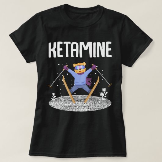 Ketamine Skiing Jumping Bear White gifts T-Shirt (Design vorne)