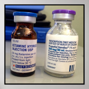 Ketamine und Propofol Phiole-Plakat Poster