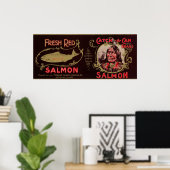 Ketchican, Alaska - Fang-A-Can-Lachs-Label Poster (Heimbüro)