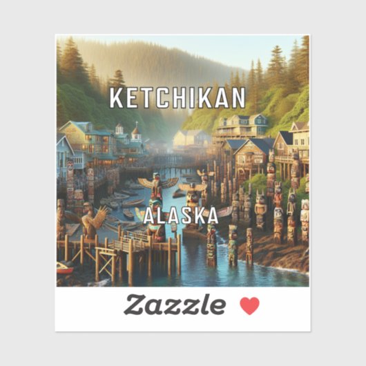 Ketchikan Alaska 3 Inch Vinyl Sticker (Blatt)