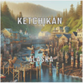 Ketchikan Alaska 3 Inch Vinyl Sticker (Vorderseite)