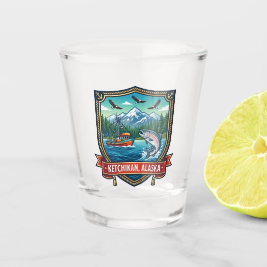 Ketchikan, Alaska Alaska Schnapsglas (Vorderseite)