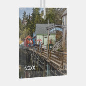 Ketchikan, Alaska, Creek Street, Ornament Aus Glas (Vorderseite Rechts)