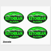 Ketchikan Alaska grüne ovale Aufkleber (Blatt)