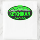 Ketchikan Alaska grüne ovale Aufkleber (Tasche)