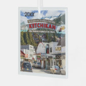 Ketchikan, Alaska, Hauptstadt Lachs, Ornament Aus Glas (Vorderseite links)