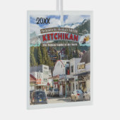 Ketchikan, Alaska, Hauptstadt Lachs, Ornament Aus Glas (Vorderseite Rechts)