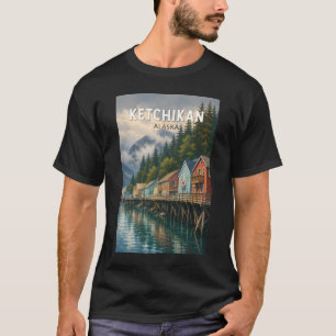 Ketchikan Alaska Illustration Reise Kunst Vintage T-Shirt