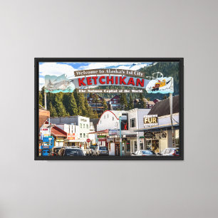 Ketchikan, Alaska, Kreuzfahrt Alaska Port Leinwanddruck