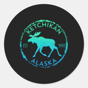 Ketchikan Alaska Moose Gradient erschüttert Runder Aufkleber