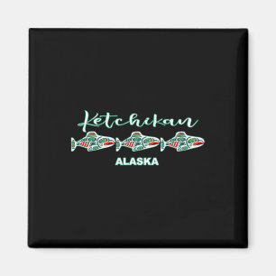 Ketchikan Alaska Native Art Lachs Fischfang Haupts Magnet