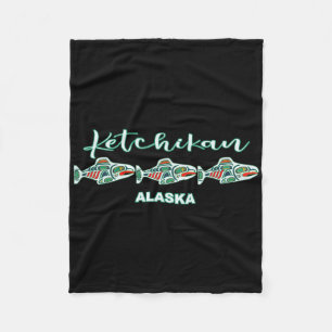 Ketchikan Alaska Native Art Lachsfischerei Hauptst Fleecedecke