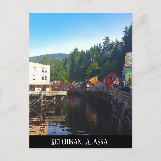 Ketchikan Alaska Stadt Wasserlandschaft Postkarte (Vorderseite)