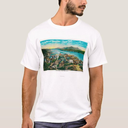 Ketchikan, Alaska-Stadtansicht - die erste Stadt T-Shirt (Vorderseite)
