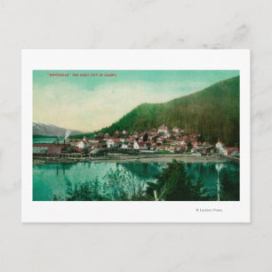 Ketchikan, Alaska Stadtansicht - Erste Stadt in Postkarte