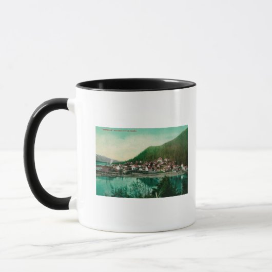 Ketchikan, Alaska Stadtansicht - Erste Stadt in Tasse (Links)