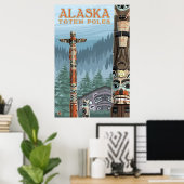 Ketchikan, Alaska - Totem Dorf Sachsen Poster (Heimbüro)