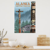 Ketchikan, Alaska - Totem Dorf Sachsen Poster (Küche)