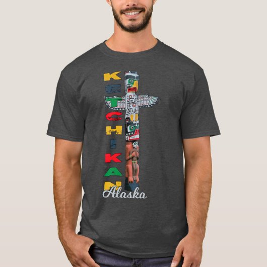 Ketchikan Alaska Totem Pole Museo Cantonale d'Arte T-Shirt (Vorderseite)
