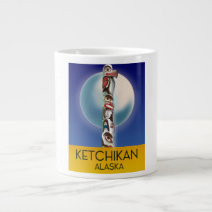 Ketchikan Alaska Totempfahl Reiseplakat Jumbo-Tasse