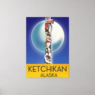 Ketchikan Alaska Totempfahl-Reiseposter Leinwanddruck
