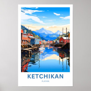 Ketchikan Alaska Travel Print Poster