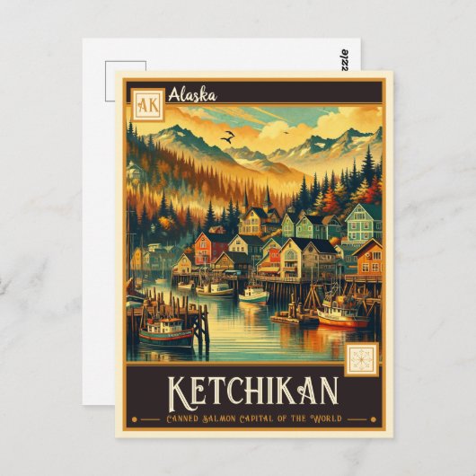 Ketchikan, Alaska | VINTAG Postkarte (Vorne/Hinten)