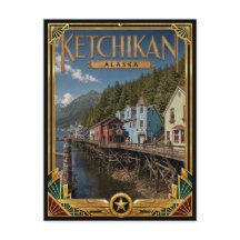 Ketchikan Alaska Vintage Art Deco Golden Age