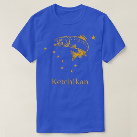 Ketchikan Lmon Alaska Staatsflagge Fischerei T-Shirt (Design vorne)