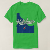 Ketchum Idaho ID Map T-Shirt (Design vorne)