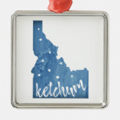 Ketchum Idaho Wood Grain Ornament Aus Metall (Vorne)