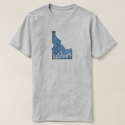 Ketchum Idaho Wood Grain T-Shirt (Design vorne)