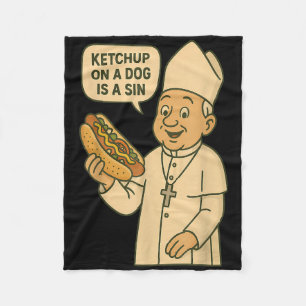 Ketchup auf einem Hund ist ein Sin Chicago Hot Dog Fleecedecke