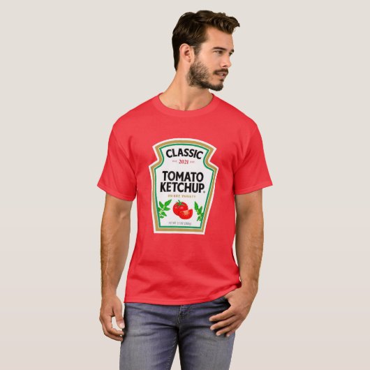 Ketchup Costume Matching Couples Groups Halloween T-Shirt (Vorne ganz)