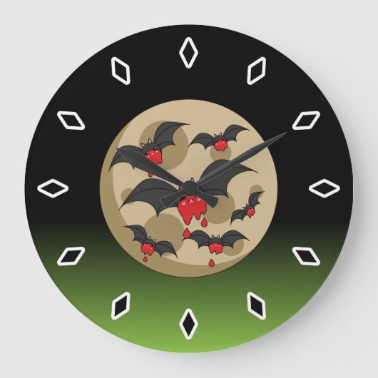 Ketchup Eater Vampire Bats Große Wanduhr (Vorderseite)