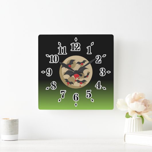 Ketchup Eater Vampire Bats Quadratische Wanduhr (Zuhause)