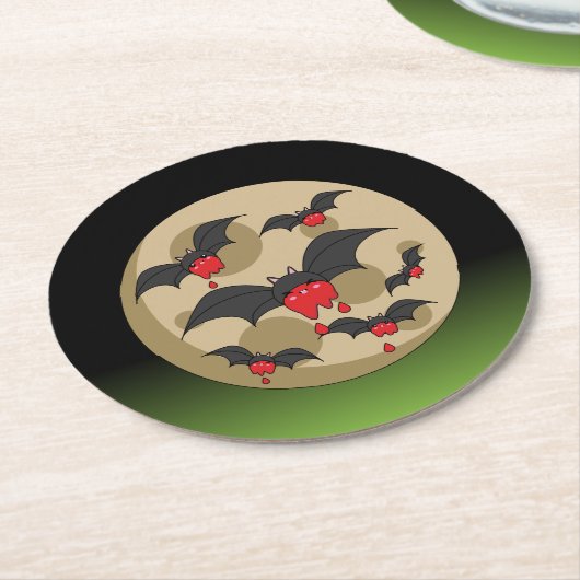 Ketchup Eater Vampire Bats Runder Pappuntersetzer (Angewinkelt)