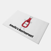 Ketchup Flasche Persönlicher Name Niedlich Kawaii Fußmatte (Schrägansicht)