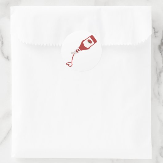 Ketchup Flasche Runder Aufkleber (Tasche)
