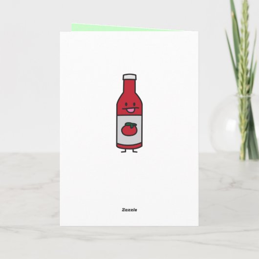 Ketchup Flasche Tomato Sauce Tafelmilch extravagan Dankeskarte (Rückseite)