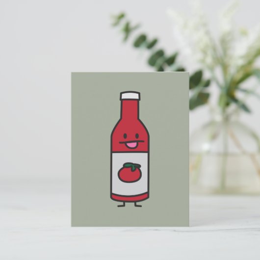 Ketchup Flasche Tomato Sauce Tafelmilch extravagan Postkarte (Stehend Vorderseite)