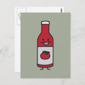 Ketchup Flasche Tomato Sauce Tafelmilch extravagan Postkarte (Vorne/Hinten)