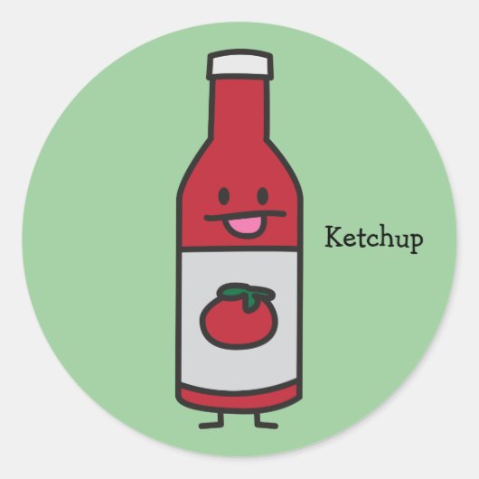 Ketchup Flasche Tomato Sauce Tafelmilch extravagan Runder Aufkleber (Vorderseite)