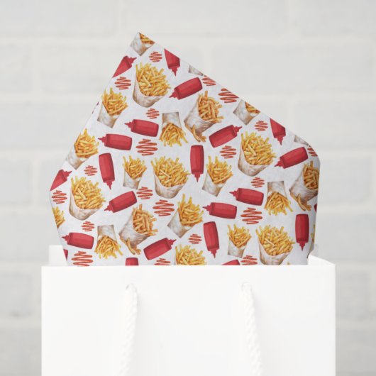 Ketchup & Fritten Taschentücher Seidenpapier (Geschenk Tasche)