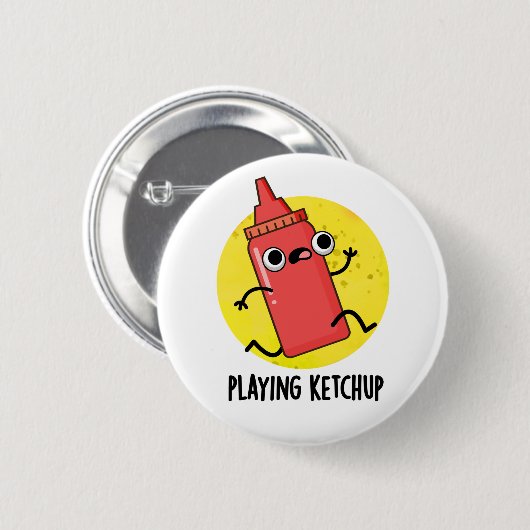 Ketchup Funny Sauce Pub spielen Button (Vorne & Hinten)