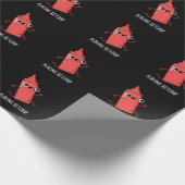Ketchup Funny Sauce Pun Dark BG Geschenkpapier (Ecke)