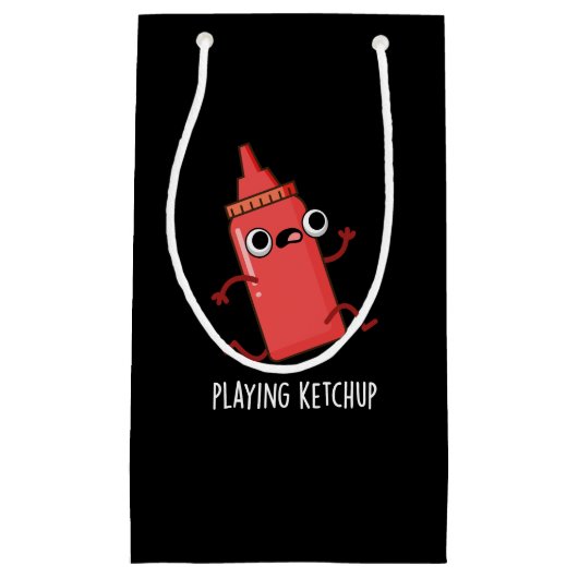 Ketchup Funny Sauce Pun Dark BG Kleine Geschenktüte (Vorderseite)