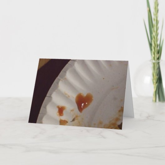 Ketchup-Herzkarte Feiertagskarte (Vorderseite)