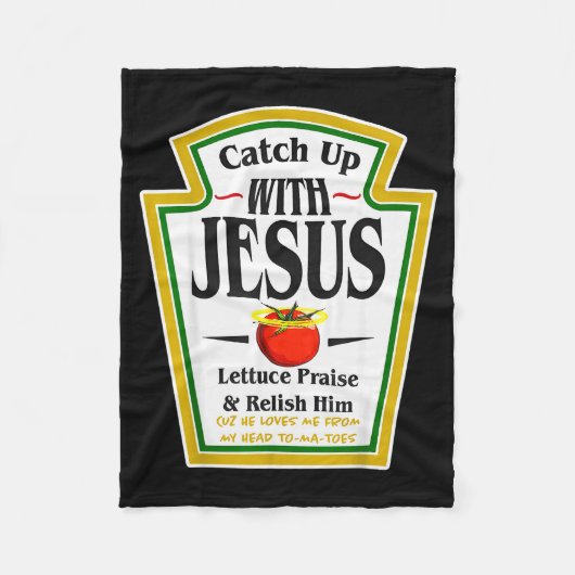 Ketchup mit Jesus Funny Christian Pun religiös Fleecedecke (Vorderseite)